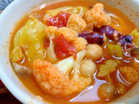 ひよこ豆とカリフラワーのスープ